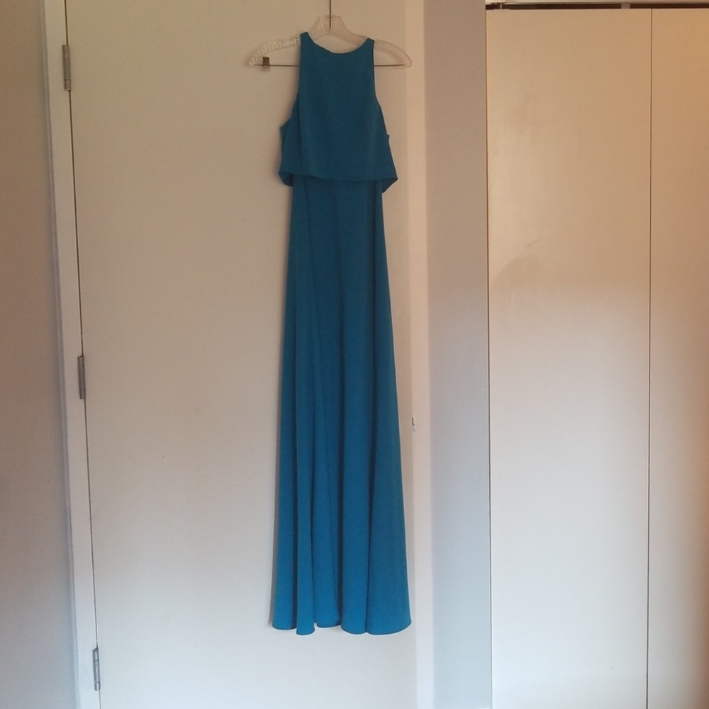 JILL JILL STUART Iva Crepe Maxi size 4 Aqua Blue